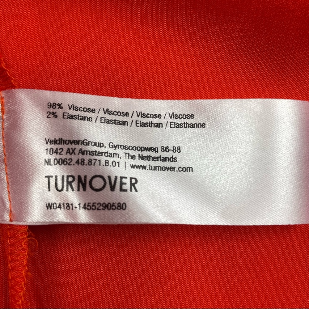 TURNOVER 38 Orange Long Sleeve Dress with Belt - Picture 5 of 5